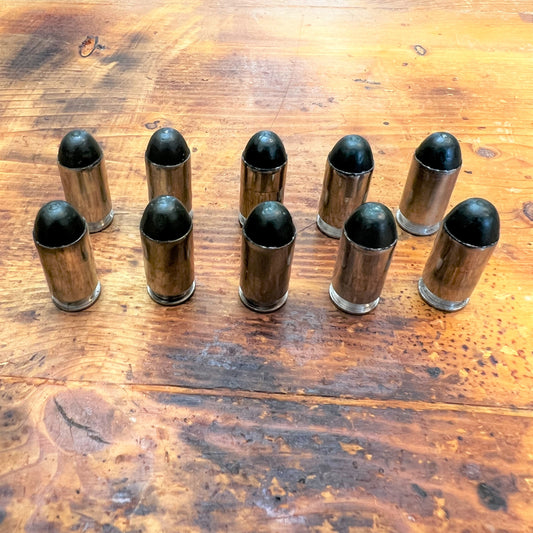 45 ACP SNAP CAP SMOOTH GREEN BULLET DUMMY TRAINING ROUNDS REAL WGT SET OF 10 NICKEL