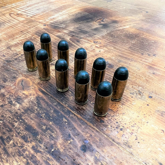 .40 SNAP CAPS SMOOTH GREEN BULLETS DUMMY TRAINING ROUNDS REAL WEIGHT SET OF 10