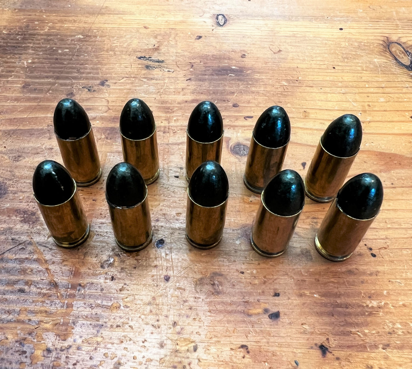 9mm LUGER SNAP CAPS DUMMY PRACTICE ROUNDS Set of 10-Green Tip