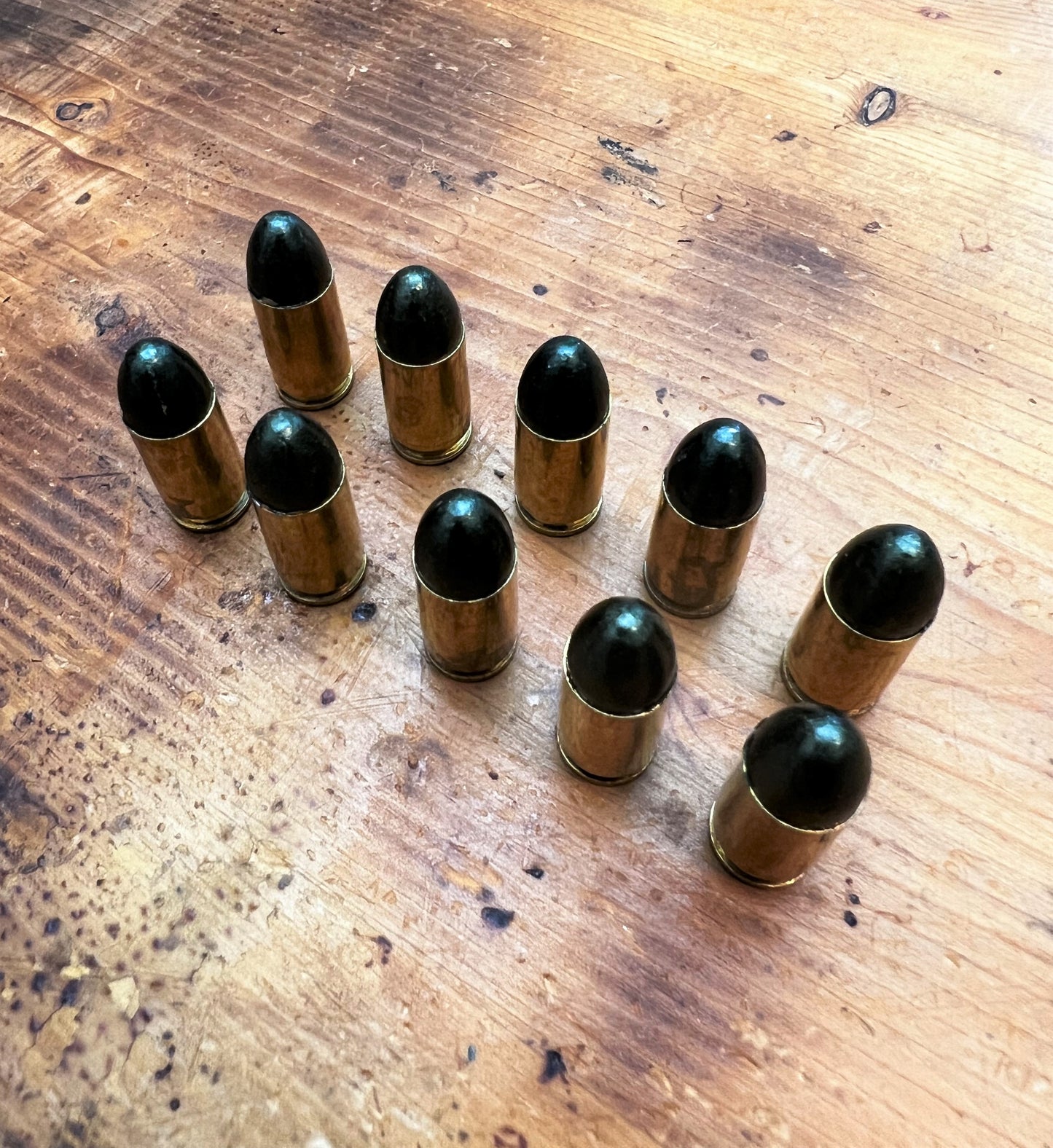 9mm LUGER SNAP CAPS DUMMY PRACTICE ROUNDS Set of 10-Green Tip